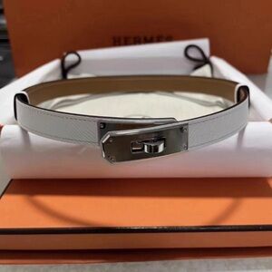 Hermes Epsom Kelly 18 belt white blanc authentic brand new